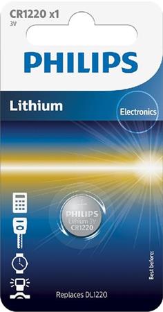 Baterie Philips CR1220/00B Lithium 3.0V coin 1-blister (12.0 x 2.0)
